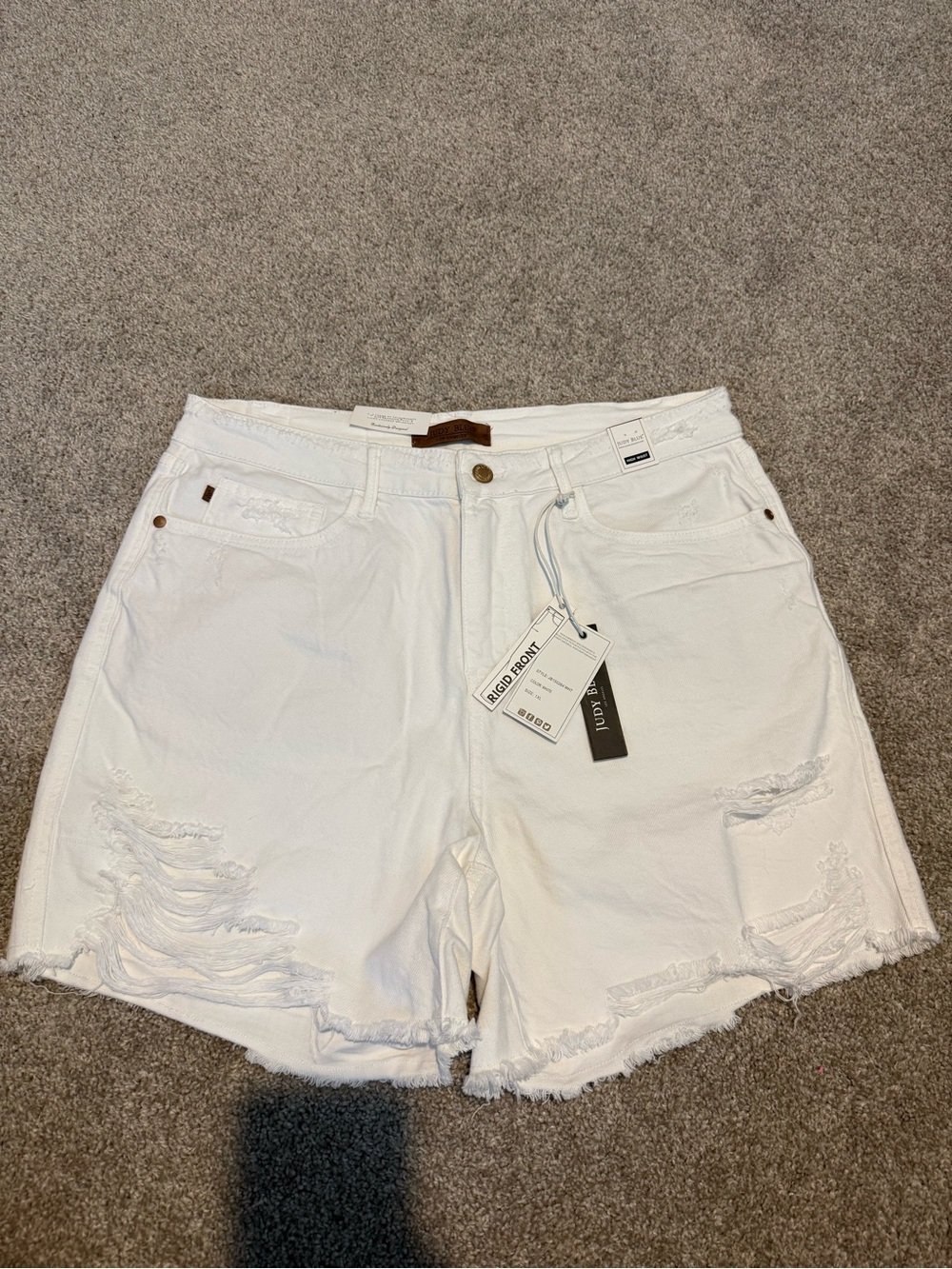 White Distressed Women's Denim Shorts - Judy Blue